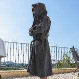 Charcoal Grey Kids' Linen Bathrobe