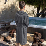 Charcoal Grey Kids' Linen Bathrobe