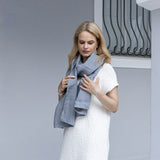 Charcoal Grey Linen Scarf