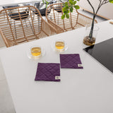 Deep Purple Square Coasters Set