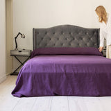 The deep purple linen bedspread has been carefully designed to suit a wide range of interior styles and to blend perfectly in both classic and contemporary home spaces.