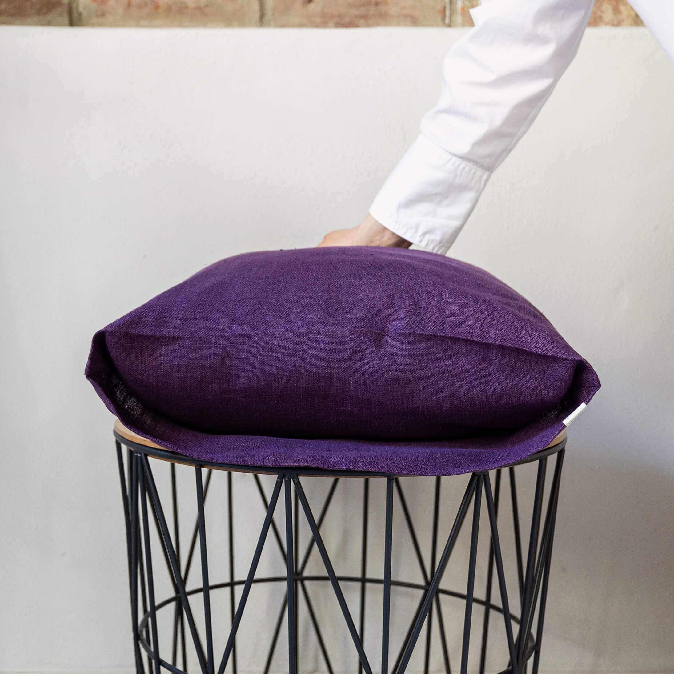 Sometimes it takes just a small detail to make a home interior complete, perfect and unique. And that little detail could be our deep purple linen throw pillow. With them pillows always go with any interior - from minimalist to classic style.