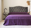 The deep purple linen bedspread has been carefully designed to suit a wide range of interior styles and to blend perfectly in both classic and contemporary home spaces.