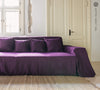 Choosing deep purple colour for your couch cover not only offers protection but also brings a timeless elegance to your home interior.
