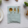 Duck egg blue linen cutlery holder will make your table setting look neat and tidy. Decorative cutlery pouch can be paired with table napkins or other table linens, mixed or matched.