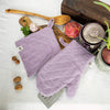 Crafted with care, these light lilac linen oven mitten sets are the perfect companions for your culinary adventures.