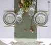 Give your table a touch of distinction and decoration with our moss green linen table runner. Use the table runner on its own or combine it with a linen tablecloth, placemats or napkins.