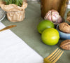 Give your table a touch of distinction and decoration with our moss green linen table runner. Use the table runner on its own or combine it with a linen tablecloth, placemats or napkins.