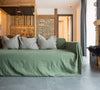 Moss Green Linen Couch Cover