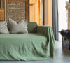 Moss Green Linen Couch Cover