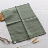 Moss green linen laundry bag in heavyweight 260 g/m² European linen
