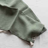 Moss green linen laundry bag in heavyweight 260 g/m² European linen