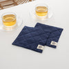 Natural Linen Square Coasters Set
