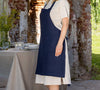 Navy Blue Heavier Linen Apron