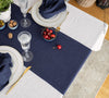 Give your table a touch of distinction and decoration with our navy blue linen table runner. Use the table runner on its own or combine it with a linen tablecloth, placemats or napkins.
