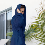 Navy Blue Kids' Linen Bathrobe