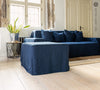 Introducing our new navy blue linen ottoman cover – the ultimate solution for giving your ottoman a fresh look and upgrading your interior effortlessly.