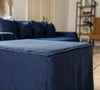 Our new navy blue linen ottoman cover – the ultimate solution for giving your ottoman a fresh look and upgrading your interior effortlessly. Crafted with care, our ottoman cover is made from high quality linens, available in a range of colours.