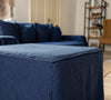 Introducing our new navy blue linen ottoman cover – the ultimate solution for giving your ottoman a fresh look and upgrading your interior effortlessly.