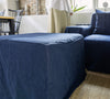 Introducing our new navy blue linen ottoman cover – the ultimate solution for giving your ottoman a fresh look and upgrading your interior effortlessly.