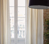 Lined off white linen curtain with lining, designed and made to provide maximum protection from the sun and heat coming through the window. Natural thermoregulatory properties of linen will help you to create comfortable atmosphere at home.