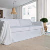 Refresh your living space with our optical white linen couch cover, designed to breathe new life into your sofa and elevate your home decor. Offering full coverage, including over the arms, it effortlessly safeguards your couch from everyday wear.
