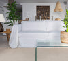 Refresh your living space with our optical white linen couch cover, designed to breathe new life into your sofa and elevate your home decor. Offering full coverage, including over the arms, it effortlessly safeguards your couch from everyday wear.