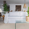 Refresh your living space with our optical white linen couch cover, designed to breathe new life into your sofa and elevate your home decor. Offering full coverage, including over the arms, it effortlessly safeguards your couch from everyday wear.