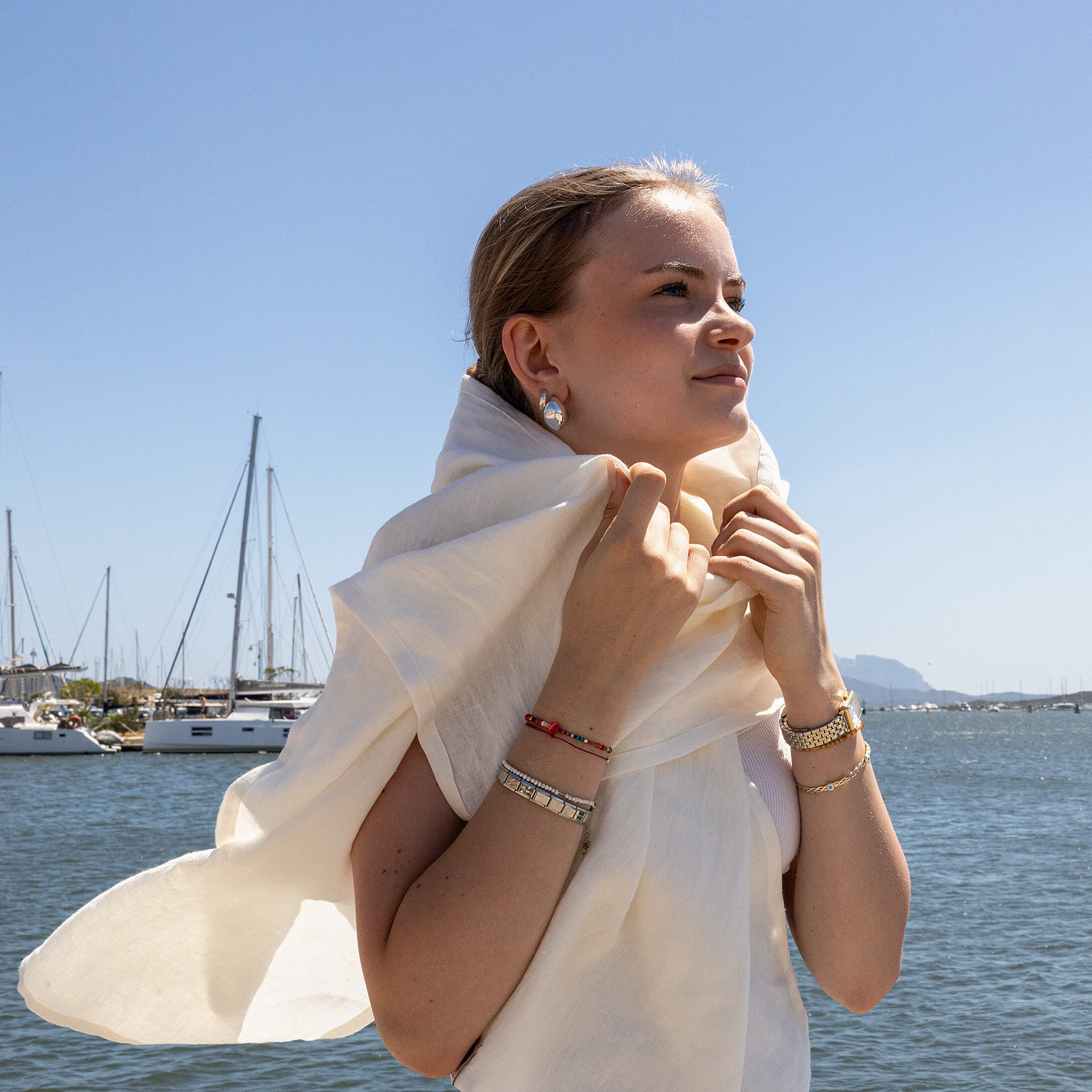 Off White Linen Scarf
