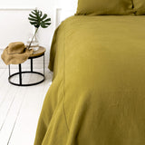 The olive green linen bedspread has been carefully designed to suit a wide range of interior styles and to blend perfectly in both classic and contemporary home spaces.
Our linen bedspreads are extremely versatile, fitting into a wide range of interiors and complementing them perfectly, adding new colours and emotions.