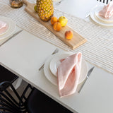 Introducing our quartz rose linen napkins set, designed to elevate your dining experience with a touch of warmth and charm. Crafted with care, these napkins are the perfect companions for your culinary adventures.