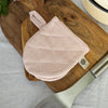 The linen oven mitt come in a variety of pastel and rich colours, which are a perfect match for our other home textiles.