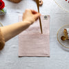 Quartz Rose linen cutlery holder will make your table setting look neat and tidy. Decorative cutlery pouch can be paired with table napkins or other table linens, mixed or matched.