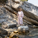 Wrap yourself in our quartz rose linen bathrobe and enjoy the exceptional comfort, elegance and breathability of natural linen. Our linen bathrobe is designed and crafted with exceptional attention to details.