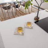 Royal Floral Pattern Linen Square Coasters Set