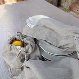 The bread bag is designed to be tied with a drawstring, which also helps to preserve all the good qualities of the bread.
