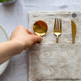 Royal Floral Pattern linen cutlery holder will make your table setting look neat and tidy. Decorative cutlery pouch can be paired with table napkins or other table linens, mixed or matched.