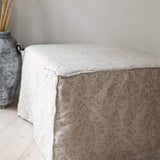 Introducing our new royal floral pattern linen ottoman cover – the ultimate solution for giving your ottoman a fresh look and upgrading your interior effortlessly.