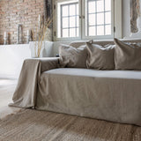 Our heavy rustic unbleached linen couch cover a stylish way to change up the look of the room. If you're a pet owner, rest assured that your beloved companions can enjoy lounging on the couch without causing any damage.