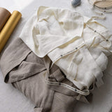 Rustic and antique white linen his and hers bathrobe gift set in heavyweight 260 g/m² European linen