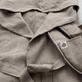 Rustic linen bathrobe and linen slippers gift set in heavyweight 260 g/m² European linen