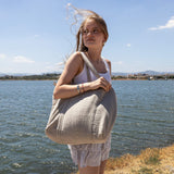 Rustic linen Frankie bag designed and made for a long, comfortable and sustainable use.