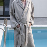 Men's Rustic Linen Bathrobe