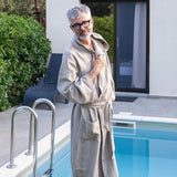 Men's Rustic Linen Bathrobe