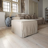 ntroducing our new unbleached natural linen ottoman cover – the ultimate solution for giving your ottoman a fresh look and upgrading your interior effortlessly. Revive your living space with our linen ottoman cover today.