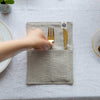 Rustic Unbleached linen cutlery holder will make your table setting look neat and tidy. Decorative cutlery pouch can be paired with table napkins or other table linens, mixed or matched.