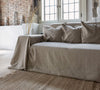 Our heavy rustic unbleached linen couch cover a stylish way to change up the look of the room. If you're a pet owner, rest assured that your beloved companions can enjoy lounging on the couch without causing any damage.