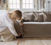 Our heavy rustic unbleached linen couch cover a stylish way to change up the look of the room. If you're a pet owner, rest assured that your beloved companions can enjoy lounging on the couch without causing any damage.