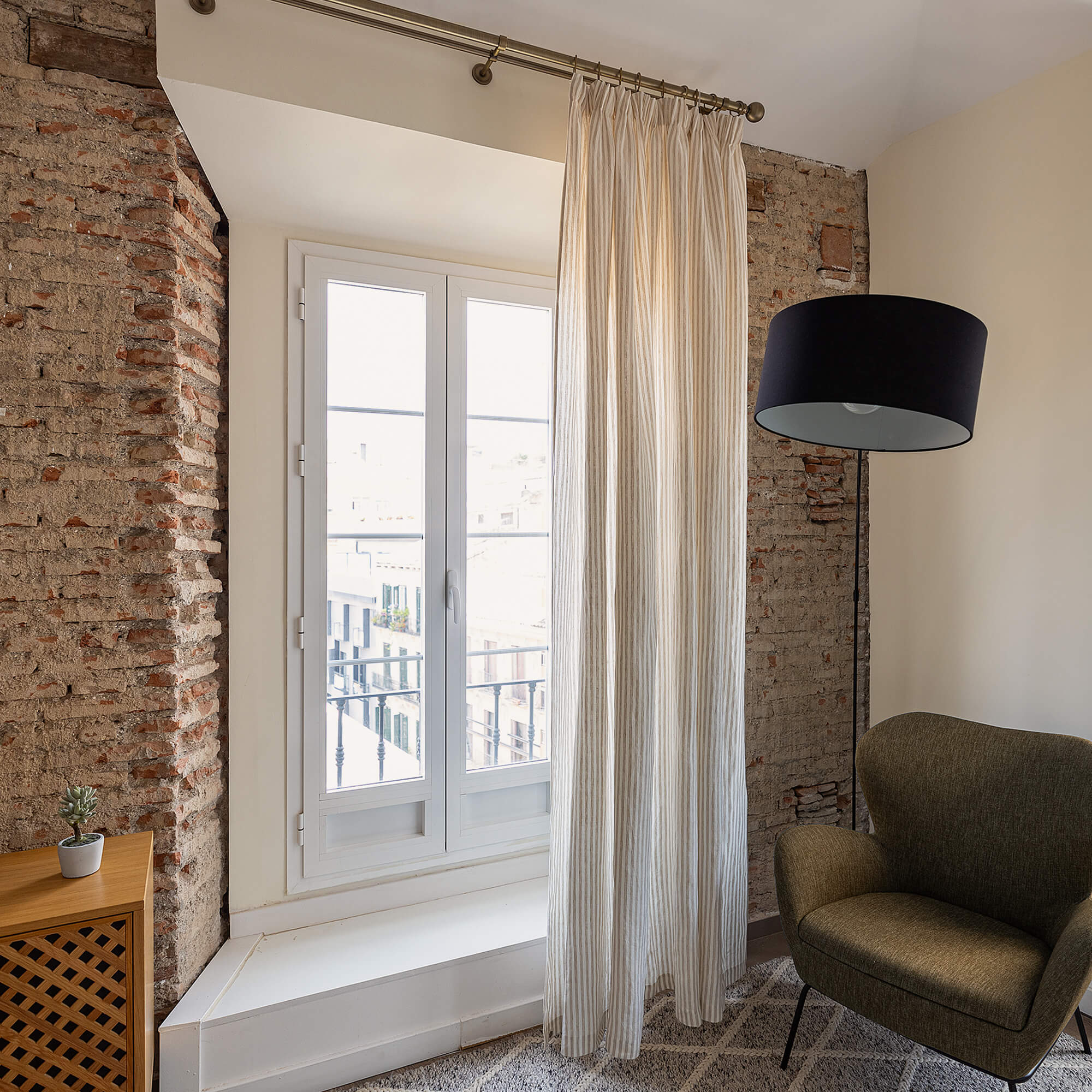 Our striped linen curtains are designed and made to give your home unique and timeless charm. Linen curtains would complement interiors from minimalistic, Scandinavian or modern Mediterranean or classical style.