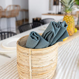 Introducing our teal blue linen napkins set, designed to elevate your dining experience with a touch of warmth and charm. Crafted with care, these napkins are the perfect companions for your culinary adventures.